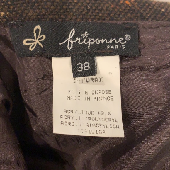 NWT Friponne Paris Gorgeous Brown tweed skirt - Picture 7 of 7